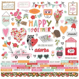 Picture of Simple Stories Cardstock Αυτοκόλλητα 12" x 12" - Heartstrings, 85τεμ.