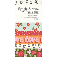 Εικόνα του Simple Stories Washi Tape Διακοσμητικές Ταινίες - Heartstrings, 5τεμ.