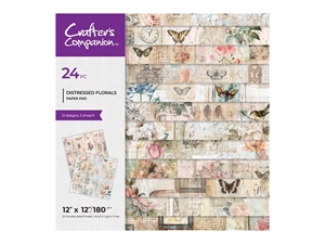 Picture of Crafter's Companion Aged Paper Pad - Μπλοκ Scrapbooking 12" X 12" - Distressed Florals