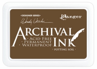 Picture of Ranger Archival Ink Pad – Designer Series by Wendy Vecchi | Μόνιμο Αδιάβροχο Μελάνι Σφραγίδας - Potting Soil