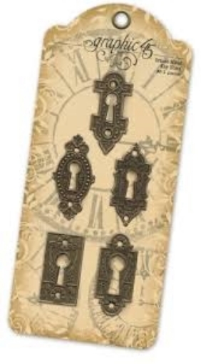 Picture of Graphic 45 Shabby Chic Ornate Metal Key Holes - Μεταλλικές Διακοσμητικές Κλειδαρότρυπες, 5τεμ