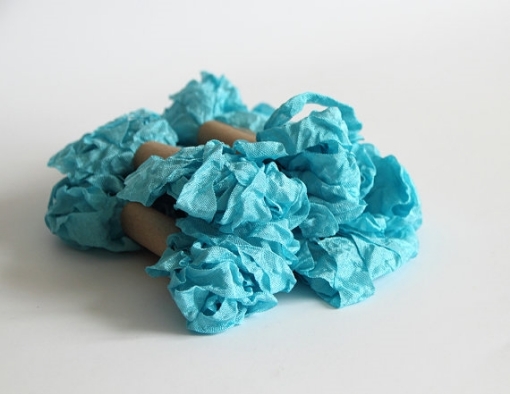 Picture of Shabby Crinkled Seam Binding Ribbon - Τσαλακωμένη Κορδέλα Peacock Blue