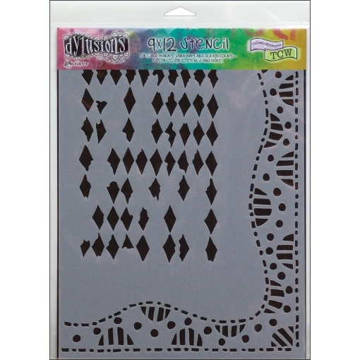 Picture of Dyan Reaveley's Dylusions Στένσιλ 9'' x 12'' - Diamond Border