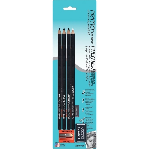Picture of General's Primo Euro Blend Charcoal Pencil Kit - Set Μολυβια Καρβουνου