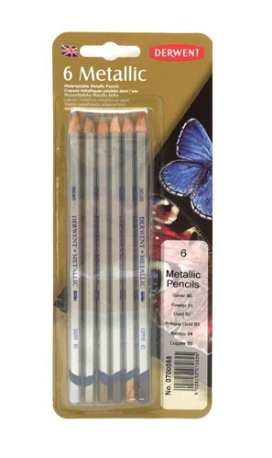 Picture of Derwent Metallic Watercolor Pencil Set Μεταλλικά Μολύβια Ακουαρέλας, 6 τεμ. 