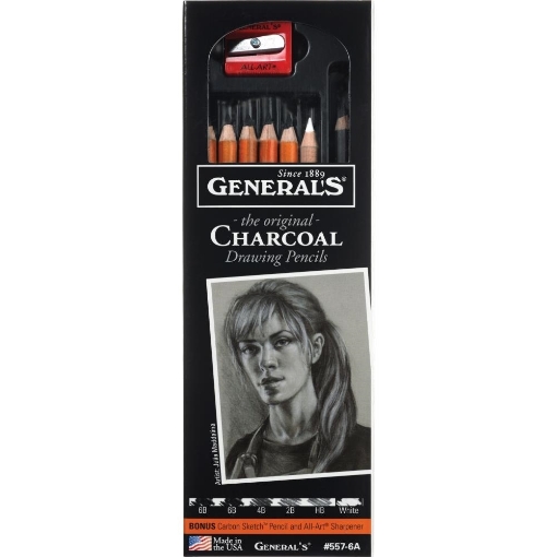 Picture of General's Charcoal Pencil Kit - Σετ Μολύβια Κάρβουνου 6τμχ 
