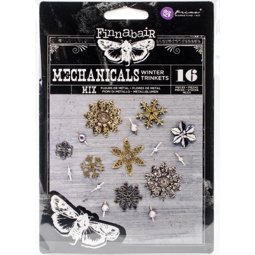 Picture of Finnabair Mechanicals Metal Embellishments – Winter Trinkets – Μεταλλικά Διακοσμητικά Χειμωνιάτικα Στοιχεία Παλαίωσης, 16τεμ.