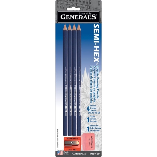 Picture of General's Semi-Hex Graphite Drawing Pencils