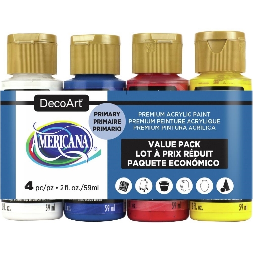 Picture of 🎨 DecoArt Americana Value Pack Ακρυλικά Χρώματα 4×59ml (2oz) – Primary
