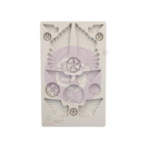 Picture of Prima Finnabair Decor Mould 5" x 8" – Cogs & Wings – Καλούπι Σιλικόνης με Γρανάζια & Φτερά