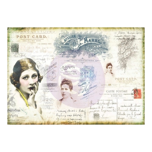Picture of Finnabair Mixed Media Tissue Paper – Carte Postale – Διακοσμητικό Χαρτί Υφής για Mixed Media & Collage, 6 Φύλλα