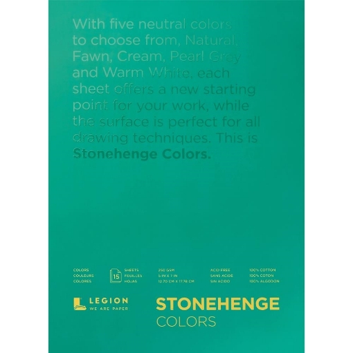 Picture of Stonehenge Paper Pad Smooth Vellum - Μπλοκ με Βαμβακερό Χαρτί 13 x 18 cm - Colors, 15 Φύλλα, 250gsm