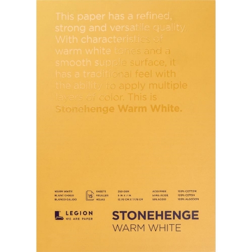 Picture of Stonehenge Paper Pad Smooth Vellum - Μπλοκ με Βαμβακερό Χαρτί 13 x 18 cm - Warm White, 15 Φύλλα, 250gsm