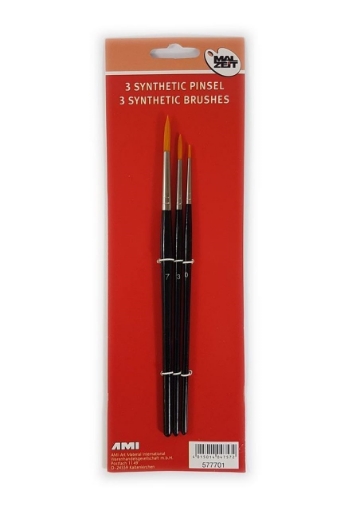 Picture of AMI Set of 3 Fine Round Synthetic Paintbrushes - Σετ Πινέλων