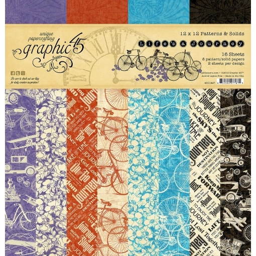 Picture of Graphic 45 Double-Sided Paper Pad 12"X12"  - Life's A Journey