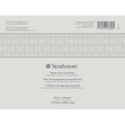 Picture of Strathmore 500 Series Travel Watercolor Pad 15 x 20 cm  Μπλοκ Ακουαρέλας 100% Βαμβάκι  300gsm, 12 Φύλλα