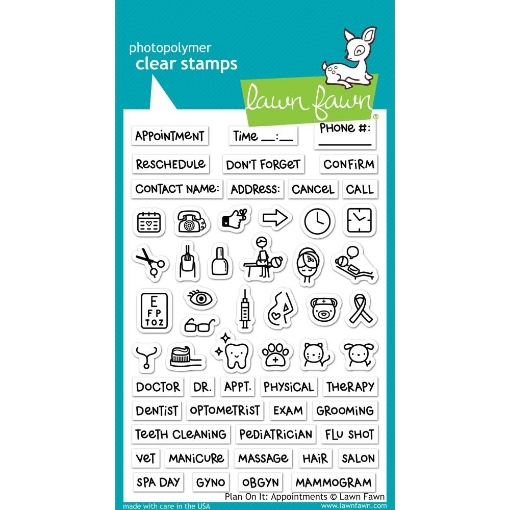 Picture of Lawn Fawn Clear Stamps set Σετ Διάφανες Σφραγίδες - Plan On It: Appointments, 56τεμ