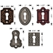 Picture of Tim Holtz  Idea-Ology Metal Keyholes - Antique Nickel, Brass & Copper