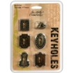 Picture of Tim Holtz  Idea-Ology Metal Keyholes - Antique Nickel, Brass & Copper