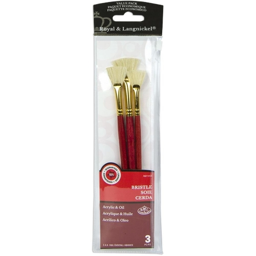 Picture of Royal & Langnickel Bristle Value Pack | Σετ Πινέλων Βεντάλιας με Θήκη, 3 τεμ.