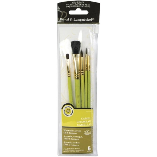Picture of Royal & Langnickel Sable/Camel Value Pack | Σετ Πινέλων με Θήκη, 5 τεμ.