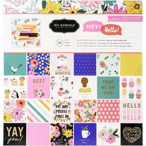 Picture of Pebbles Single-Sided Paper Pad 12"X12"  -  Jen Hadfield Hey, Hello