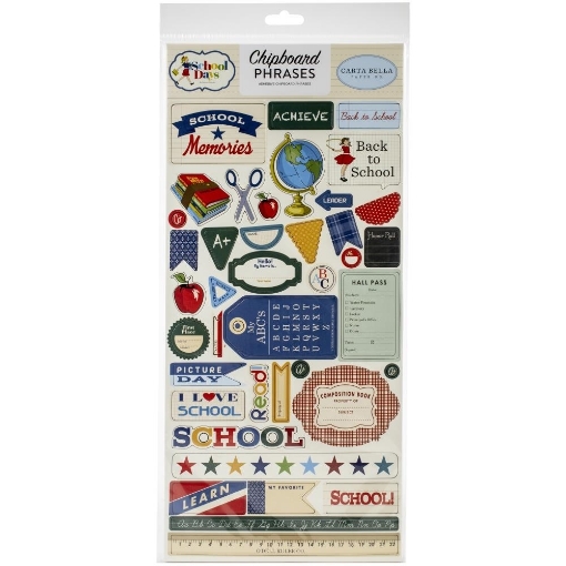 Picture of Carta Bella Chipboard Phrases - School Days
