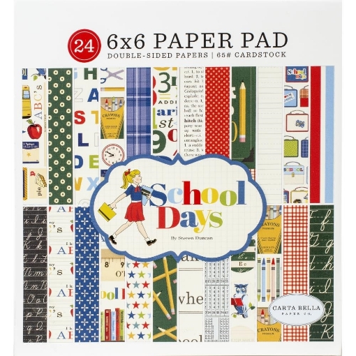 Picture of Carta Bella Double-Sided Paper Pad 6"X6" - School Days