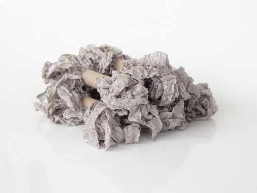 Picture of Shabby Crinkled Seam Binding Ribbon – Τσαλακωμένη Κορδέλα Pearl Grey, 5m
