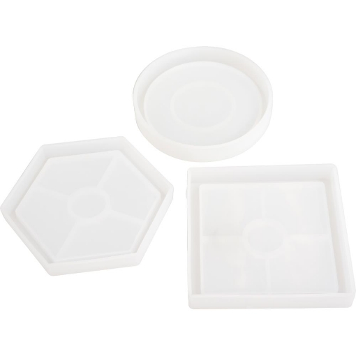 Picture of American Crafts Color Pour Resin Mold - Καλούπια για σουβέρ (Κύκλος, Τετράγωνο, Εξάγωνο)
