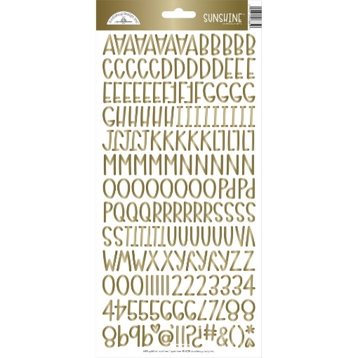 Picture of Doodlebug Sunshine Cardstock Alpha Stickers 6"X13" - Gold Foil