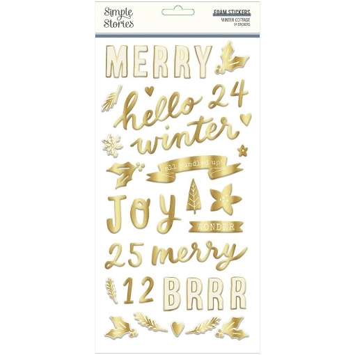 Picture of Simple Stories Winter Cottage Foam Stickers – Σετ Αφρώδη Αυτοκόλλητα για Χειμωνιάτικες & Χριστουγεννιάτικες Δημιουργίες, 72τμχ