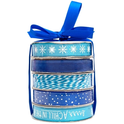 Picture of American Crafts Premium Σετ Κορδέλες & Baker’s Twine – Winter Blue