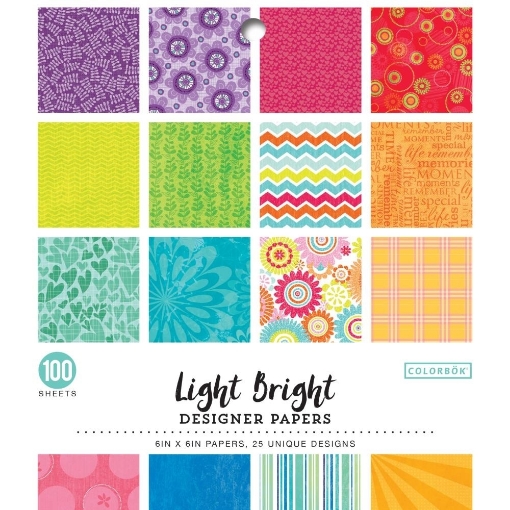 Picture of Colorbok Light Bright Μπλοκ Μονόχρωμων Χαρτιών Scrapbooking 6" x 6", 100 Φύλλα