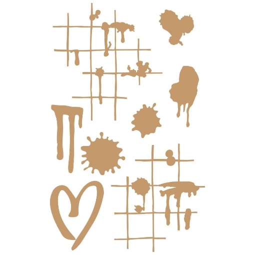 Picture of Prima Marketing Laser Cut Chipboard Τρισδιάστατα Διακοσμητικά - Ink & Splatters