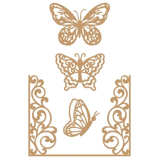 Picture of Prima Marketing Laser Cut Chipboard Τρισδιάστατα Διακοσμητικά - Butterfly Flight