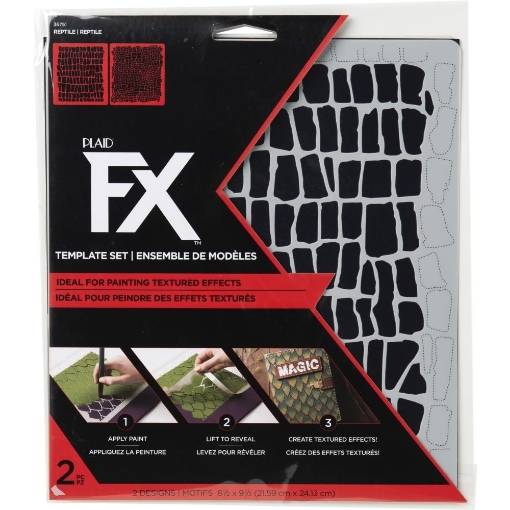 Picture of Plaid FX Στένσιλ Mylar Laser 8"x9" – Reptile, 2 τεμάχια