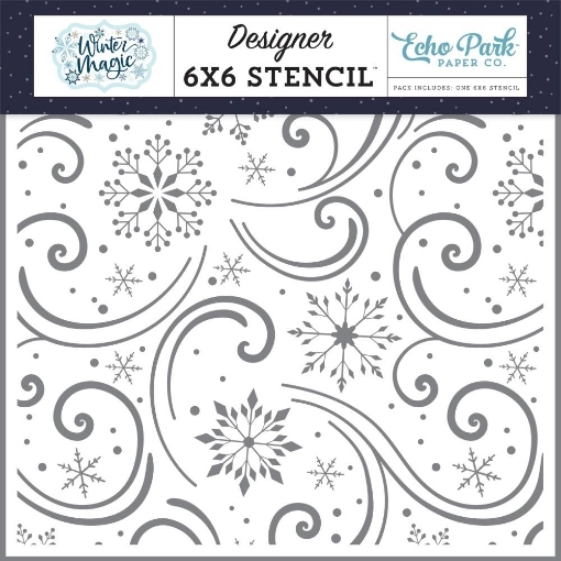 Picture of Echo Park Στένσιλ 6"X6" - Winter Magic, Snowflake Swirls