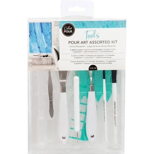 Picture of American Crafts Color Pour Tool Kit - Σετ Εργαλείων για Pouring (13τμχ)