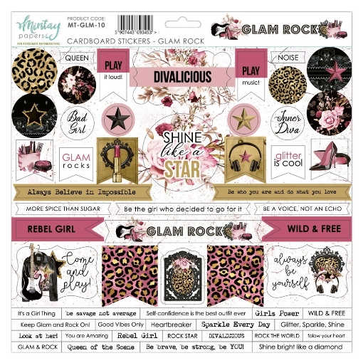 Picture of Mintay Papers Αυτοκόλλητα Chipboard - Glam Rock