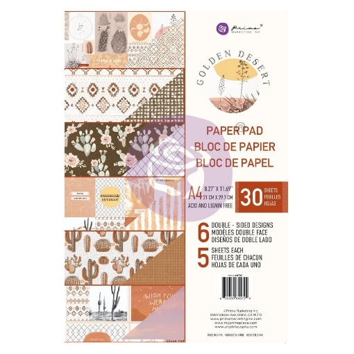 Picture of Prima Marketing Μπλοκ Scrapbooking Διπλής Όψης A4 - Golden Desert