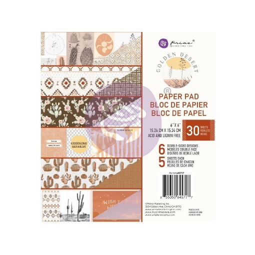 Picture of Prima Marketing Μπλοκ Scrapbooking Διπλής Όψης 6"X6" - Golden Desert