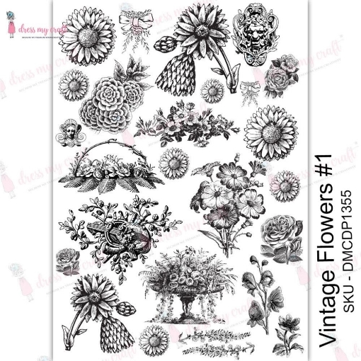 Picture of Dress My Craft Φύλλο Μεταφοράς Εικόνας A4 - Vintage Flowers #1