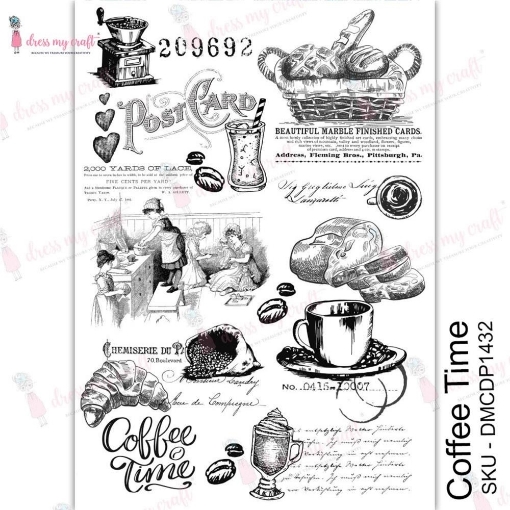 Picture of Dress My Craft Φύλλο Μεταφοράς Εικόνας  A4 - Coffee Time