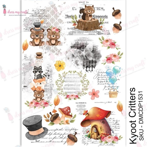 Picture of Dress My Craft Φύλλο Μεταφοράς Εικόνας A4 - Kyoot Critters