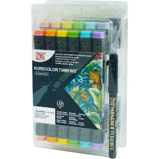Picture of Kuretake Zig Μαρκαδόροι Kurecolor Twin Ws Set of 24