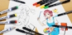 Picture of Kuretake Kurecolor Markers for Manga Μαρκαδόροι Διπλής Μύτης - Sky and Ocean Blue, 12 τεμ
