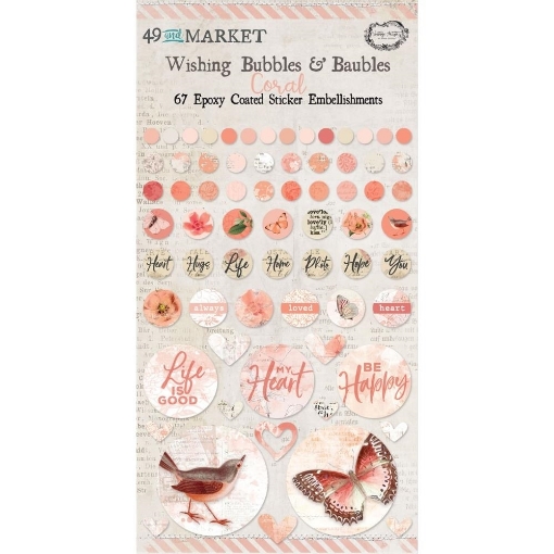 Picture of 49 And Market Epoxy Coated Wishing Bubbles & Baubles - Coral