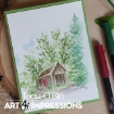 Picture of Art Impressions Watercolor Cling Stamp Set Σετ Σφραγίδες Rubber - Rustic Cabins, 4τεμ