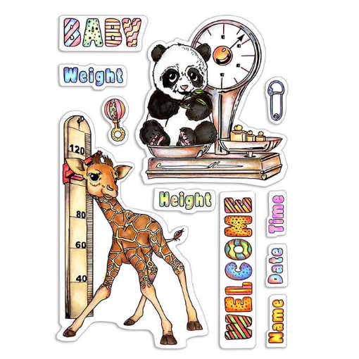Picture of Ciao Bella Stamping Art Διάφανες Σφραγίδες 4" x 6" - Baby Height & Weight, 11τεμ.